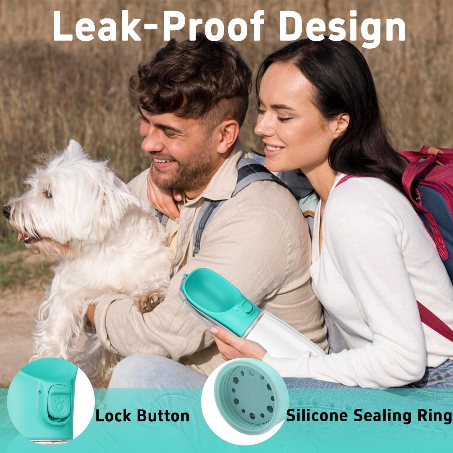 Portable Leak-Proof Dog Water Bottle - 12oz