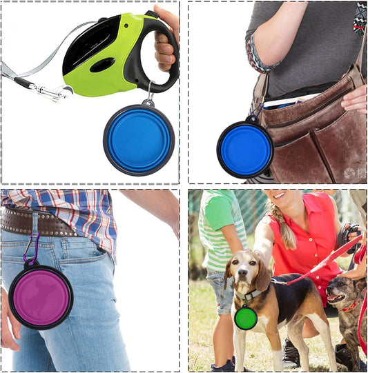 Collapsible Travel Dog Bowl - Portable Silicone Feeder
