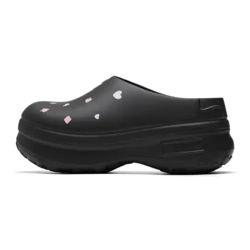 Adidas Originals x Disney Women Platform Clogs Slip On Mules Pink Heart Print Waterproof EVA Chunky Sole Streetwear Sandals