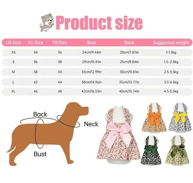 Cyan Floral Summer Pet Dress