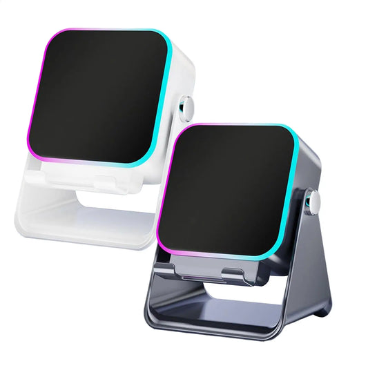 5 In 1 Auto-induction Wireless Induction Speaker 8 Mode RGB Light Phone Stand Surround Sound Portable Phone Holder