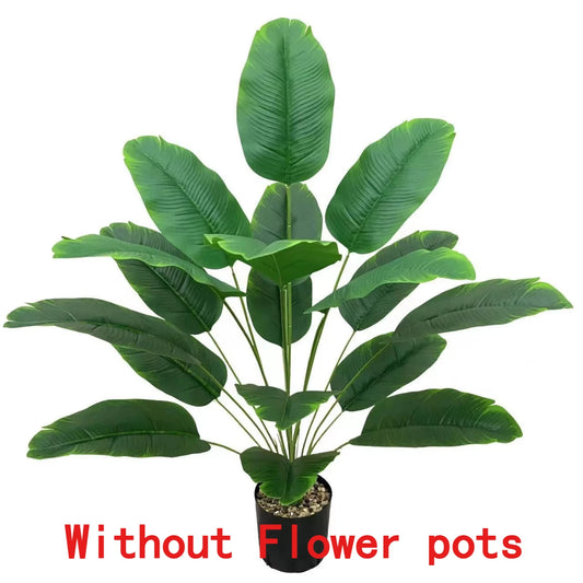 2pcs Artificial Banana Trees with 48 Realistic Tropical Leaves for Gardens Weddings Homes Offices Without Flower Pots