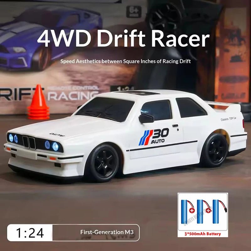 1:24 RC Drift Car 4WD Remote Control Car with Classic LED Lights High Speed Rechargeable Racing Sport Toy for Boys and Adults