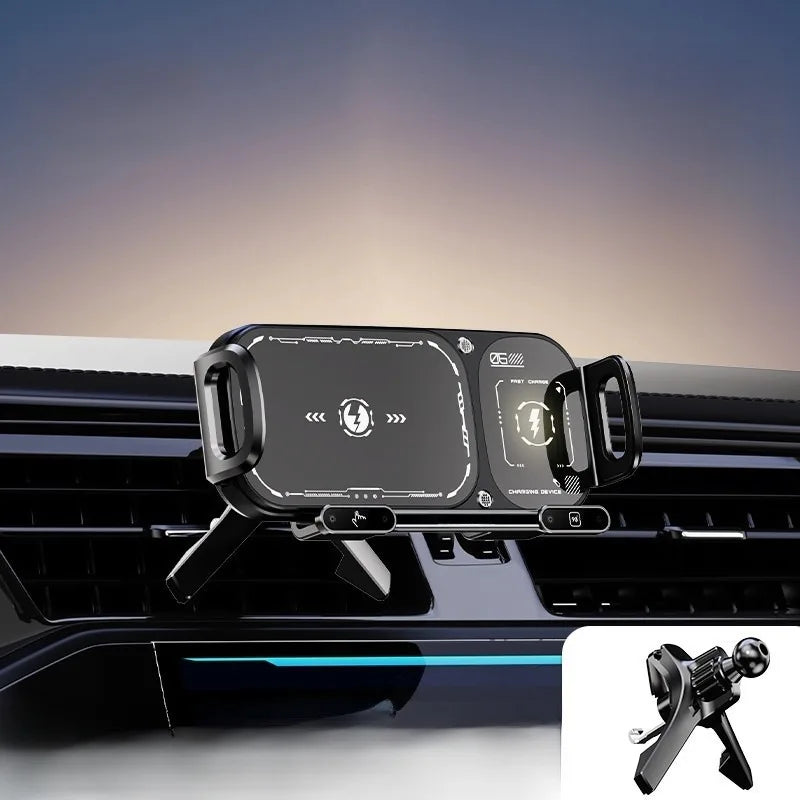 Wireless charging folding car large screen cell phone holder fast charging car navigation bracket