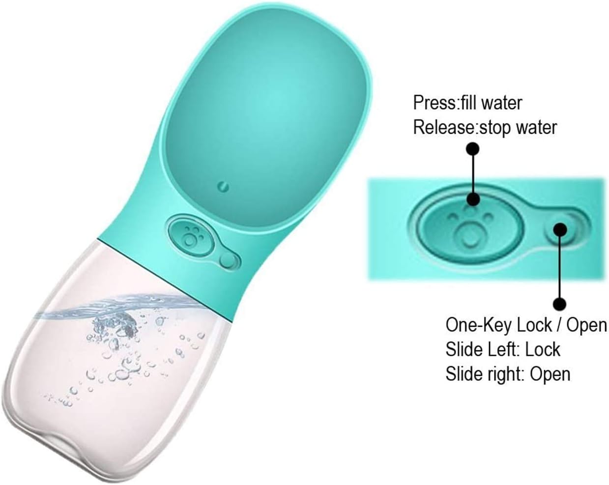 Portable Leak-Proof Dog Water Bottle - 12oz