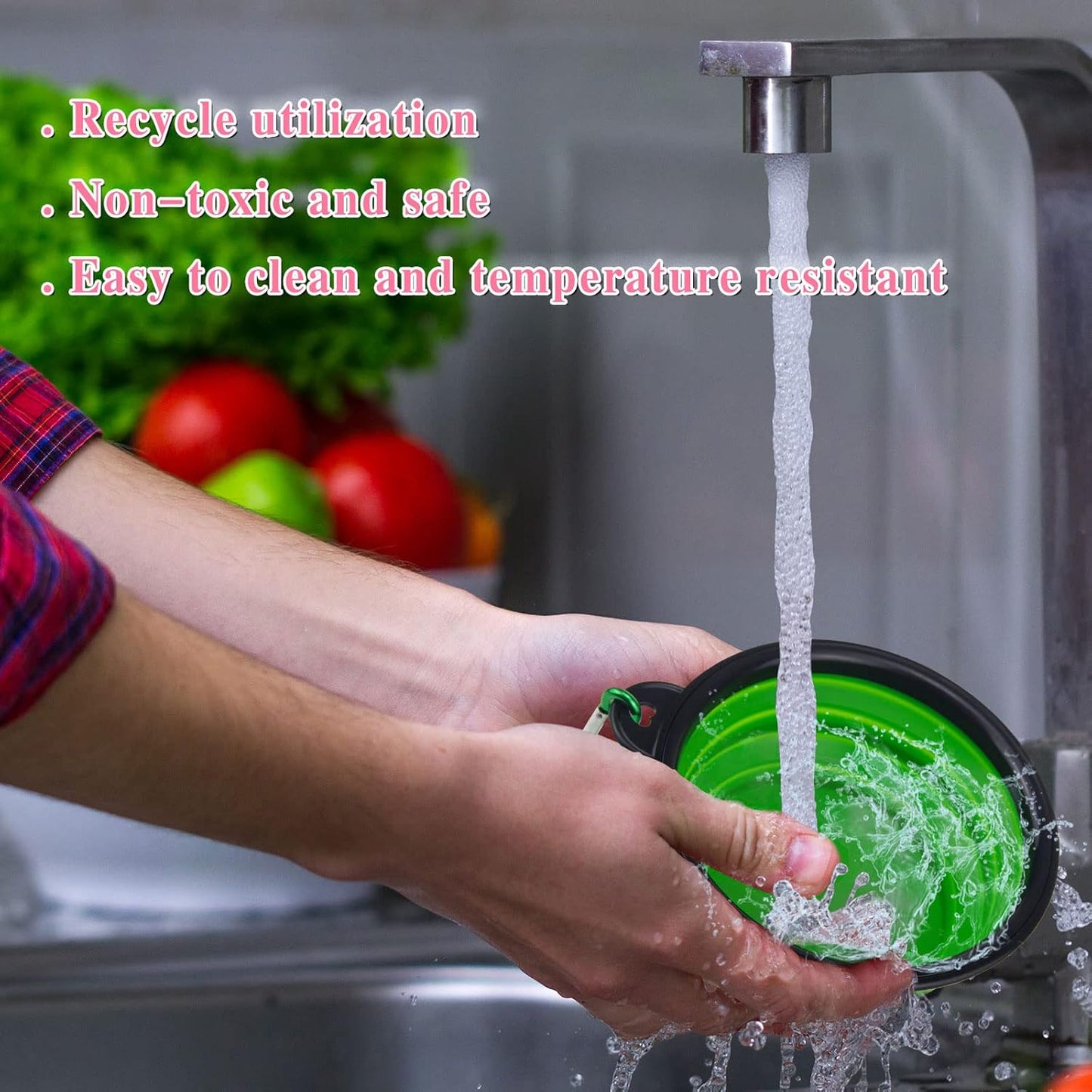 Collapsible Travel Dog Bowl - Portable Silicone Feeder