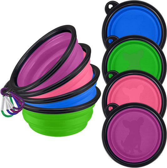 Collapsible Travel Dog Bowl - Portable Silicone Feeder