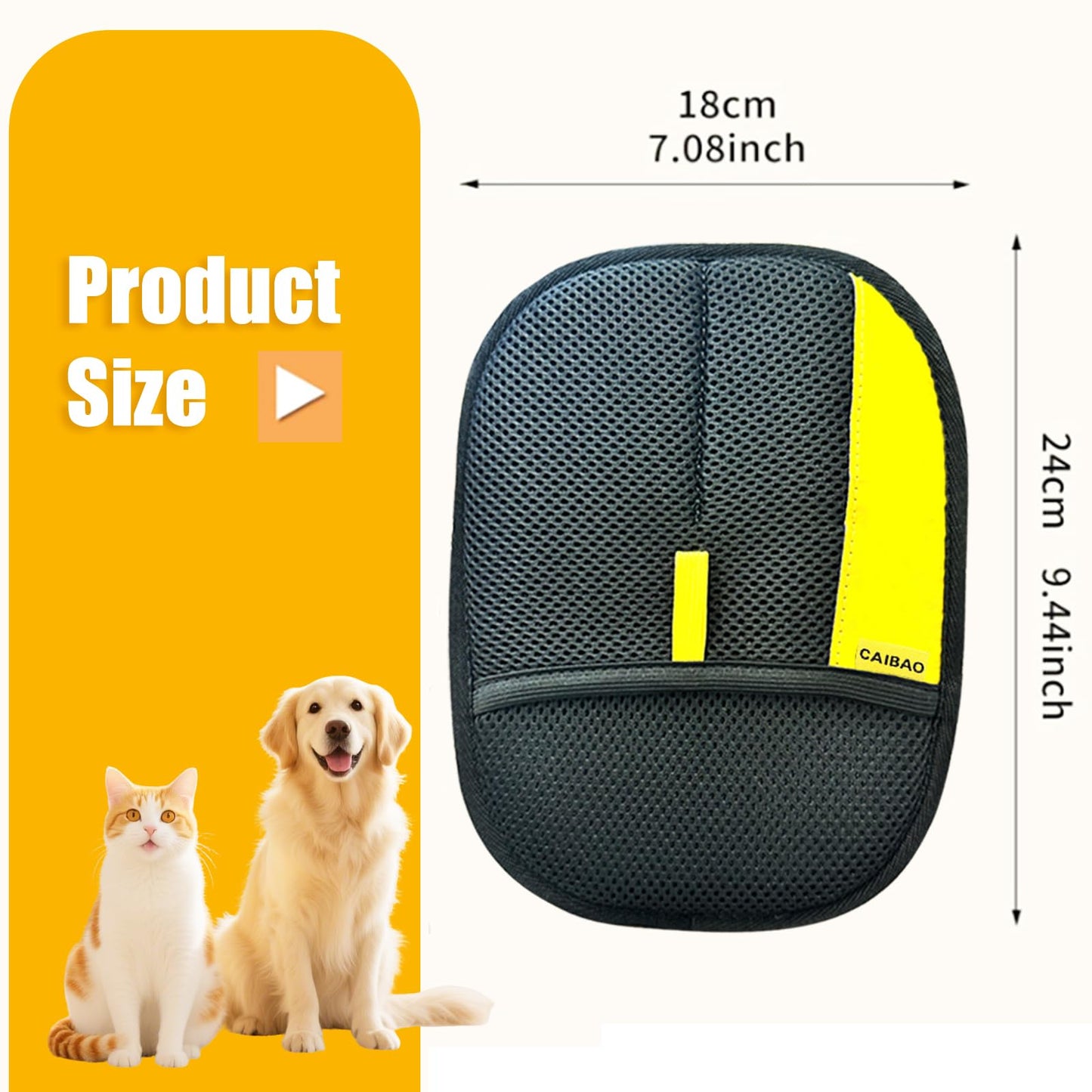 Pet Hair Removal Gloves (Black)