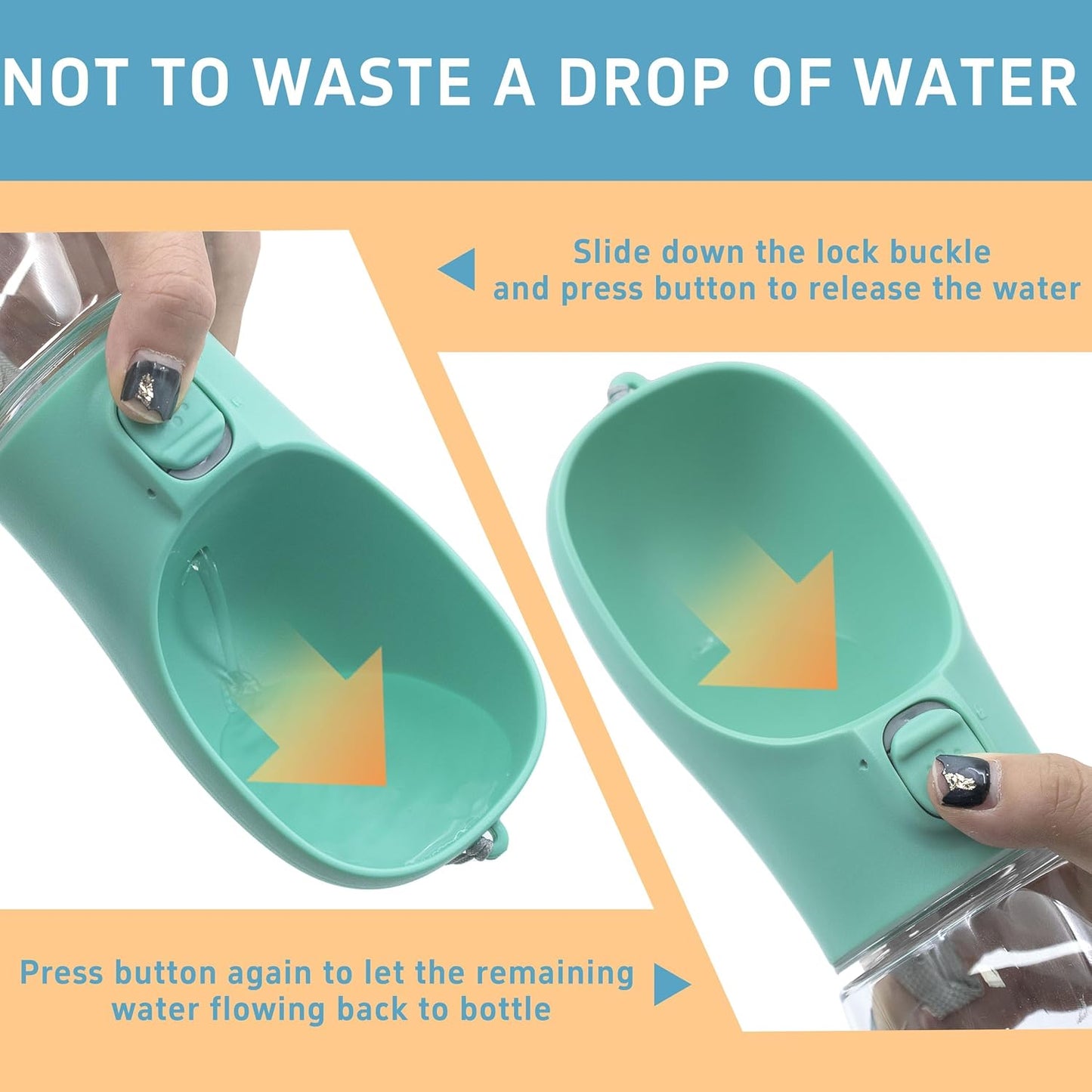 Portable Leak-Proof Dog Water Bottle - 12oz