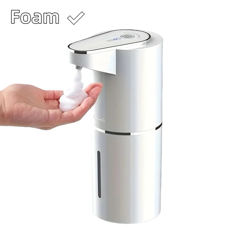 350ml Smart Sensor Touchless Foam Soap Dispenser, USB Rechargeable Wall-Mounted 3-Level Adjustable Pump for Bathroom Kitchen Dis