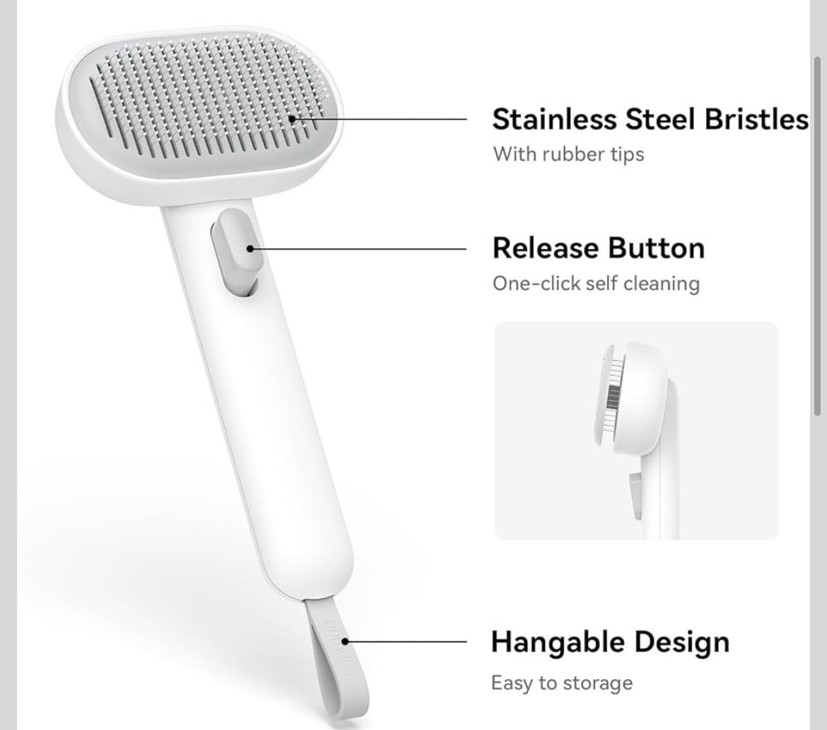 Pet Grooming Brush - Self-Cleaning Slicker Brush