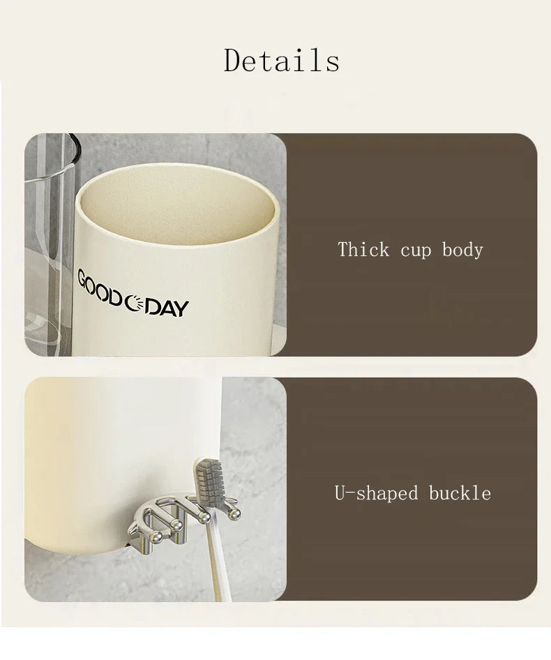 Washing Cup Toothbrush Holder Wall Mounted Toothpaste Shaver Storage Multifunctional Household Bathroom Accessories Storage Rack