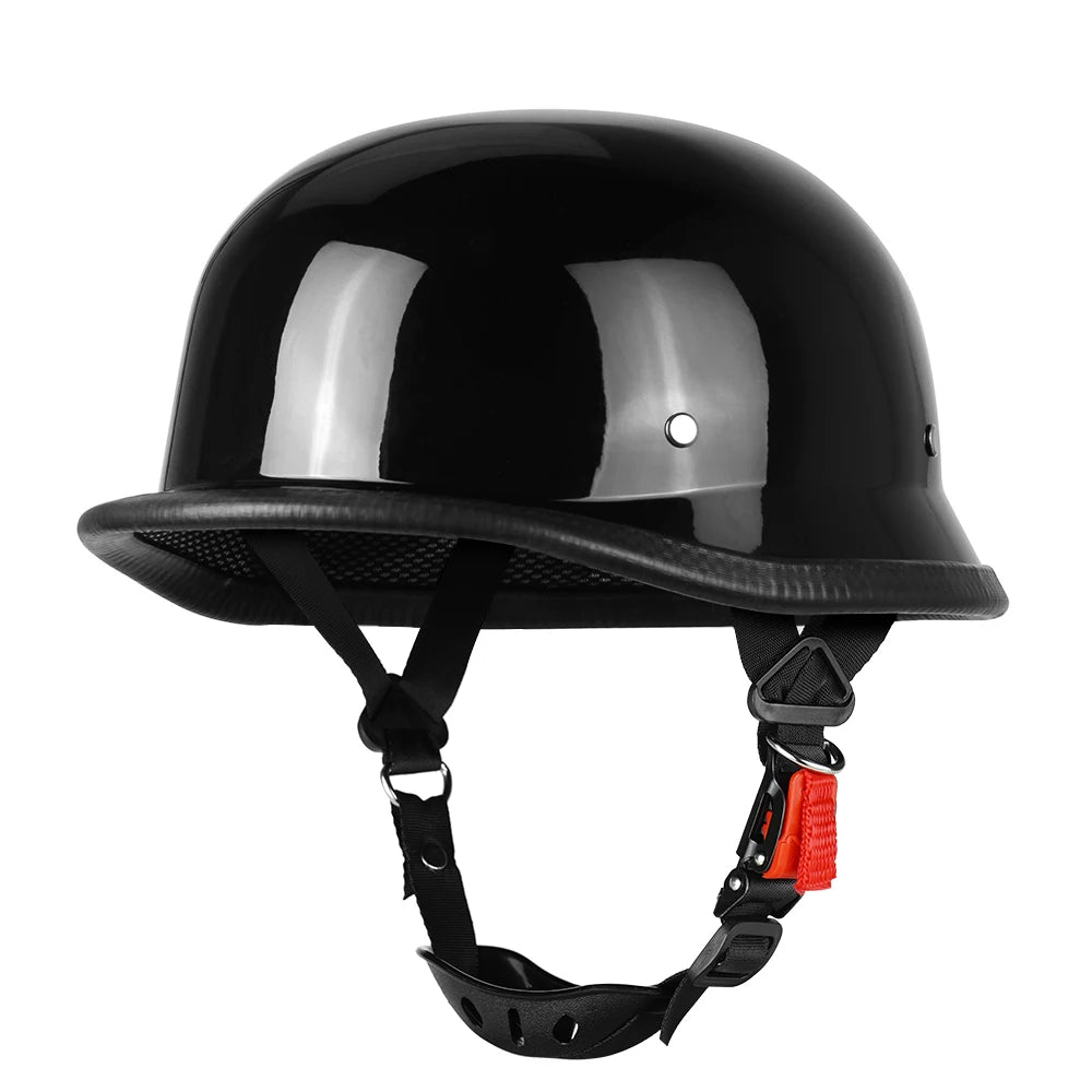 Motorcycle Half Helmet German Leather Vintage Helmet Casco Moto Motorcycle Open Face Helmet Biker Pilot DOT Certification S-XXL
