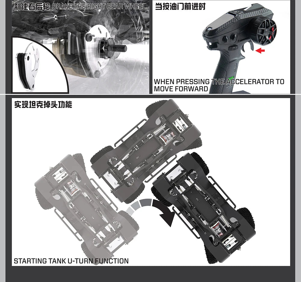 1/10 Scale YK4107 RC Crawler 4WD Dual Speed Lock Differential Remote Control Off Road Climbing Hobby RC Model Car Toy Vehicle