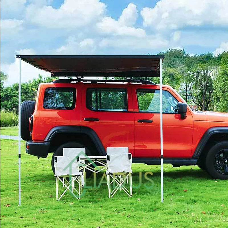Universal Car Side Awning Portable Quick Fold Roof Top Tent Camping Shade Shelter Vehicle Canopy Fast Storage for RV Off-Road