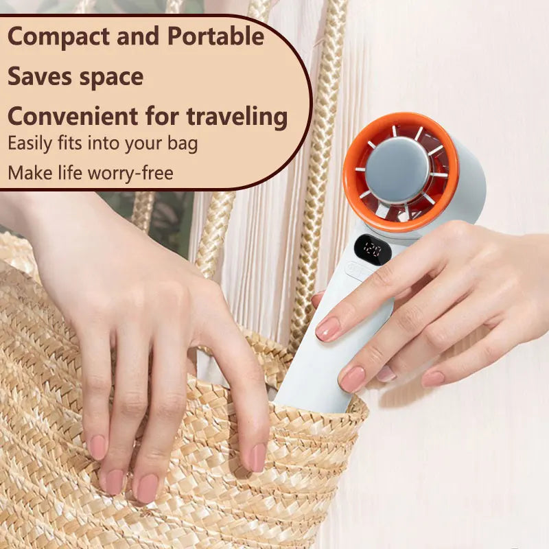 Xiaomi MIJIA Handheld Mini Fan Electric Hand Fans Ice Compress 120 High-Speed Cooling USB Rechargeable Portable Digital Display Vibely Store