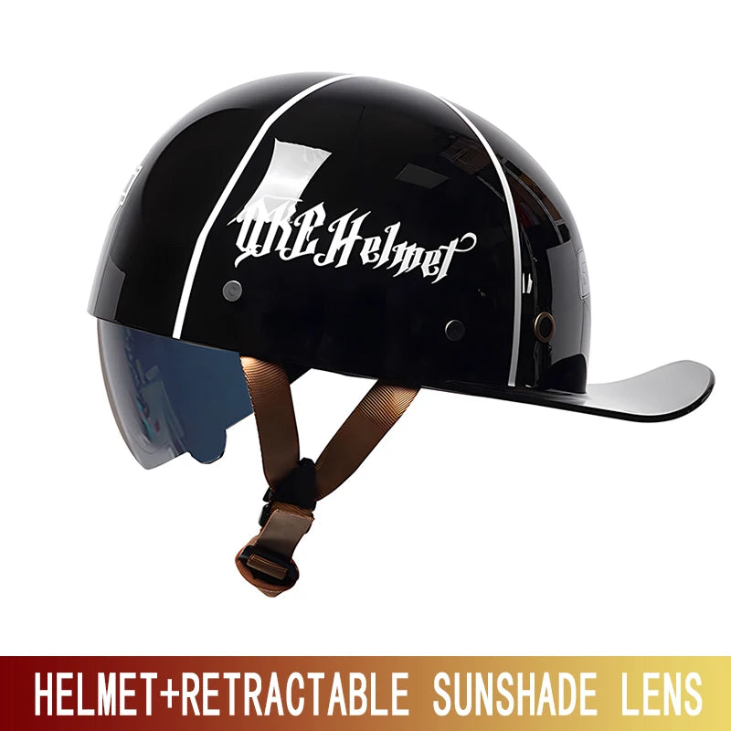 Motorcycle Helmet, Japanese-German Helmet, Men's Retro Half Helmet, Cruise Pedal, Tram, Light Prince Baseball Cap, Spring and Su