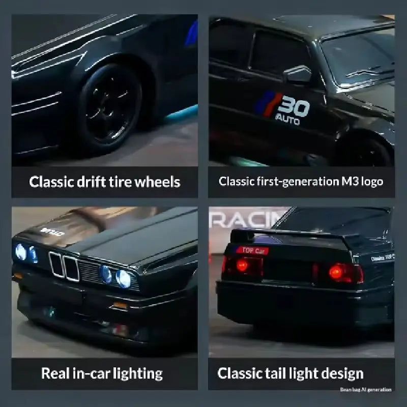 1:24 RC Drift Car 4WD Remote Control Car with Classic LED Lights High Speed Rechargeable Racing Sport Toy for Boys and Adults
