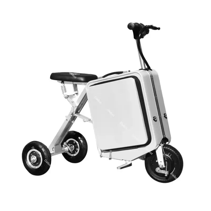 Mini Luggage 3 Wheel Electric Scooter Folding With Storage For Elderly 300W Adult Mobility Scooter Lightweight Removable Battery