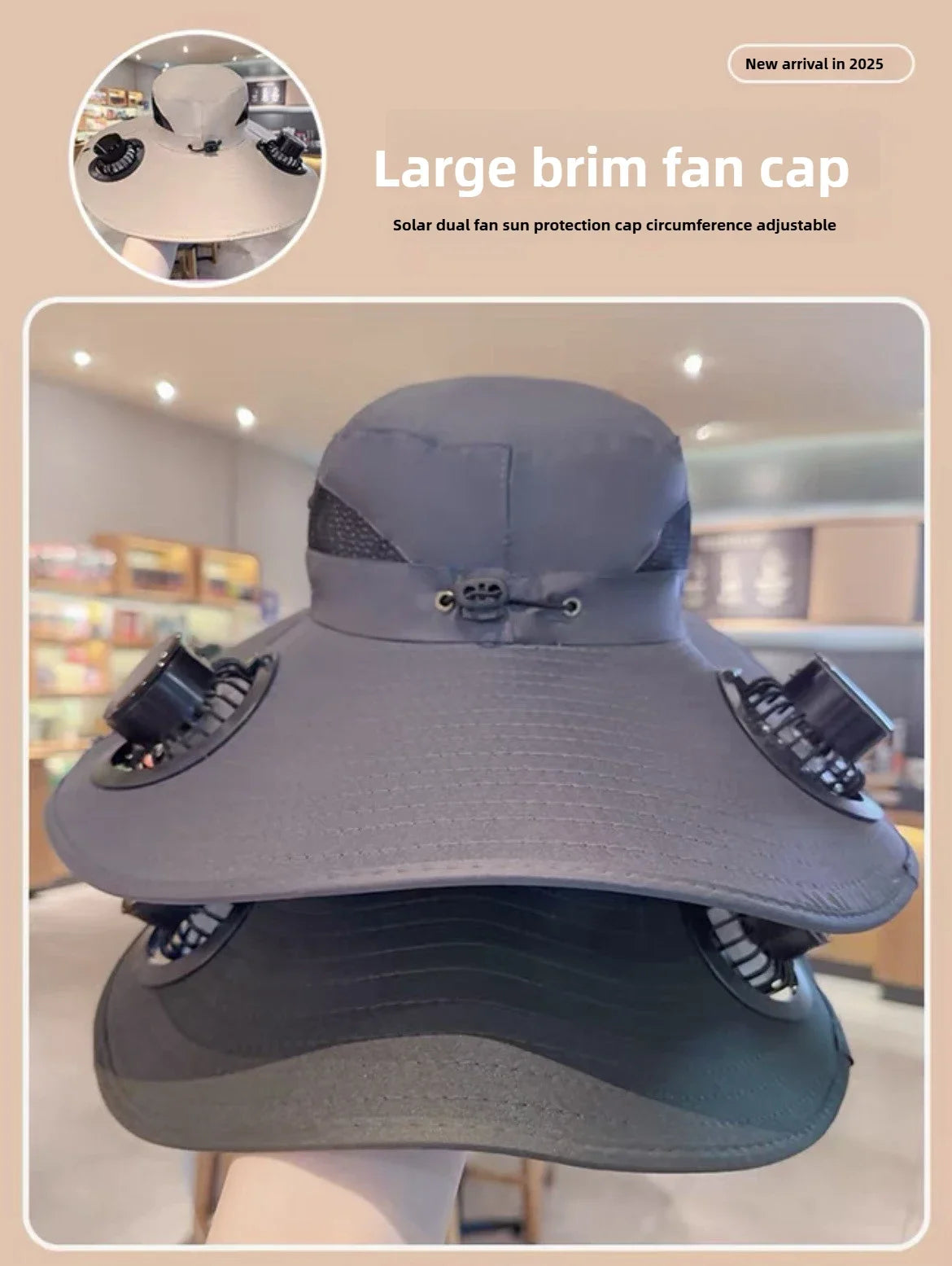 Mens Quick Dry Bucket Hat Large Size Sun Hat with Solar Powered Fan USB Rechargeable for Outdoor Hiking Camping Fishing Activity