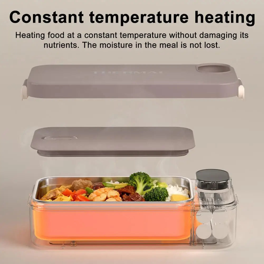 Heated Lunch Box Rechargeable Portable Warmer Portable Electric Lunch Box with Stainless Steel Container for Kids Boys Girls