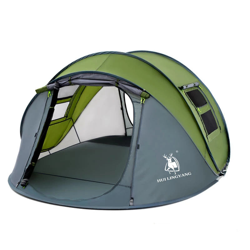 HUI LING YANG 3-4Persons Pop Up Throw Tent Automatic Waterproof Large Space Family Outdoor Camping Portable Tourist Pergola