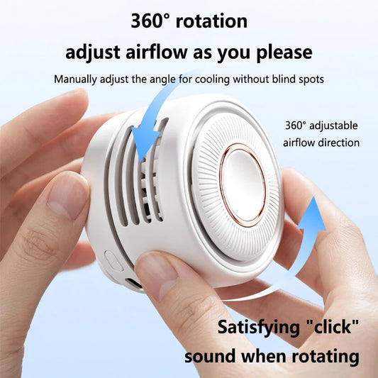 Lenovo 4-in-1 USB Blade-less Neck-Worn Fan Portable Quiet Mini Foldable Student-Friendly and Convenient Clip-On Fan Outdoor