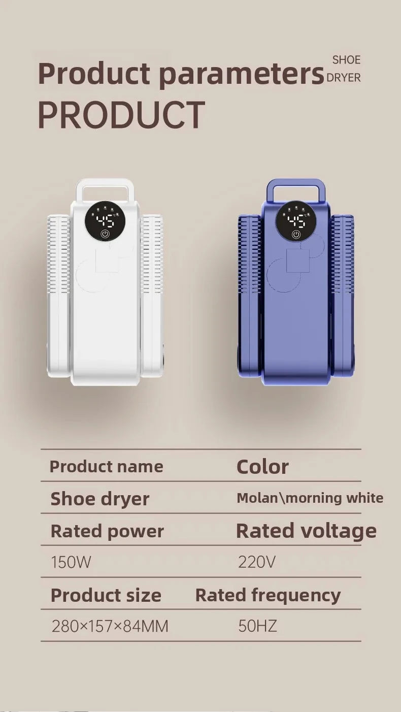 Foldable UV Shoes Dryer with Intelligent Timer Electric Shoe Drying Machine Fast Deodorizes Sterilizes Heats Boots Sneakers