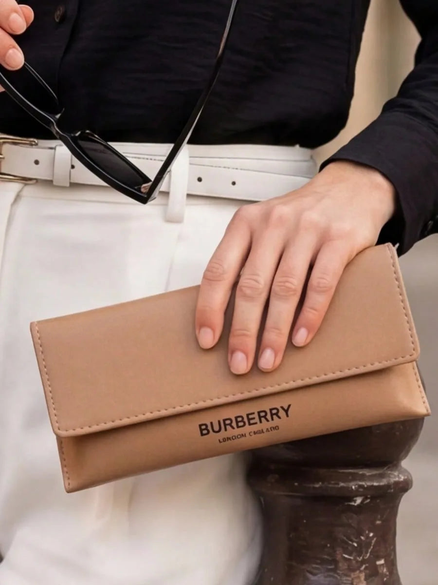 Burberry Wine Brown Leather Eyeglasses Case Luxury Hard Shell Protective Glasses Storage Box Designer Accessory For Women Perfec