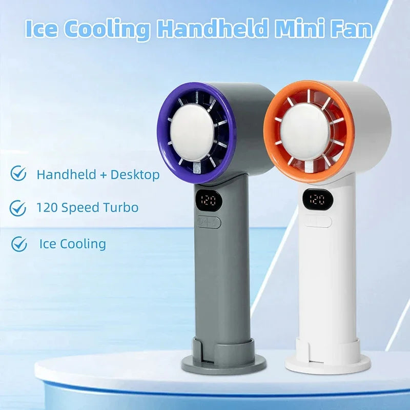 Xiaomi MIJIA Handheld Mini Fan Electric Hand Fans Ice Compress 120 High-Speed Cooling USB Rechargeable Portable Digital Display Vibely Store