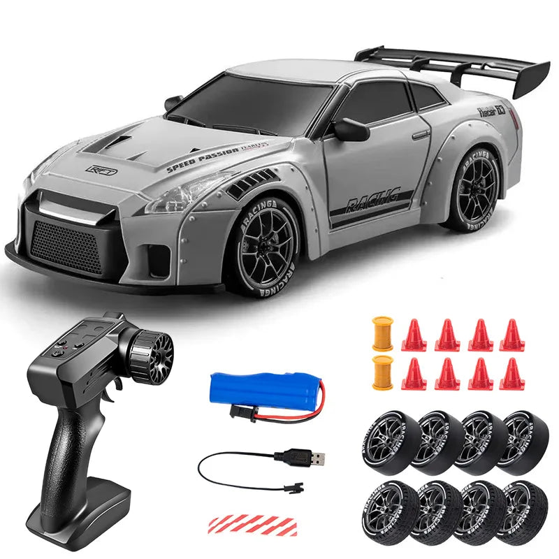 RC Drift Car 1:24 Remote Control Car for Adult 20KM/H 4WD High Speed RC Cars with LED Lights Extra Drifting Tires Vehicle Toy