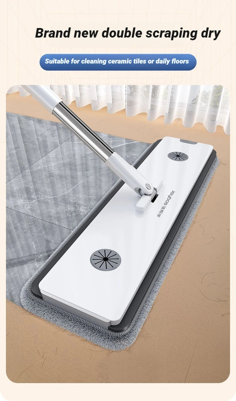 JOYBOS Floor Flat Spin Mop Set With Bucket 360 Rotating Hand-Free  33cm Washing and Squeeze For Home Toilet Bathroom Cleaner Mop