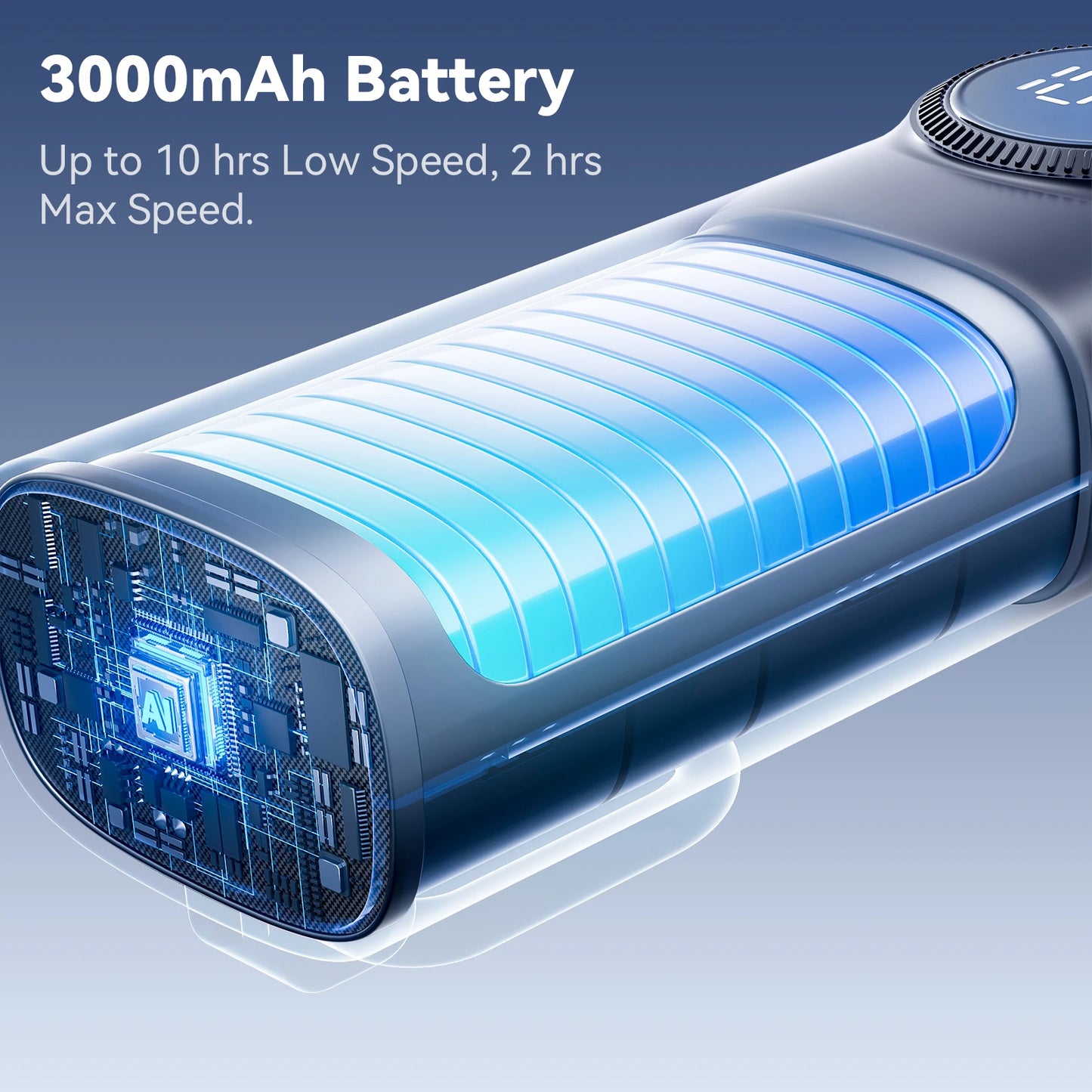 MUXNW 3-in-1 Foldable Handheld Fan 11000RPM 3000mAh 100-Speed USB-C Digital Display for Travel Office