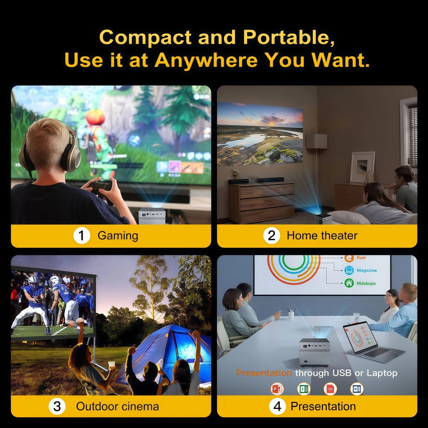 Xnano X3 Mini Projector Android 9.0 8K Decode Electric Focus ±50° Keystone ARGB Light Dolby Audio Portable Home Theater WiFi BT
