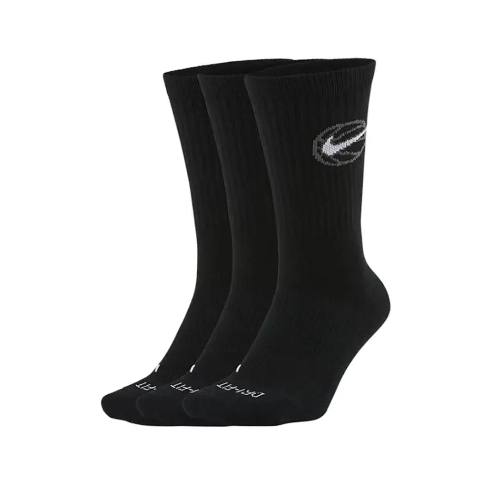 Nike (NIKE) 3-Pack Socks for Men and Women: Air Jordan Training Breathable Casual Socks, Mid-Calf Sports Socks SX5545-019