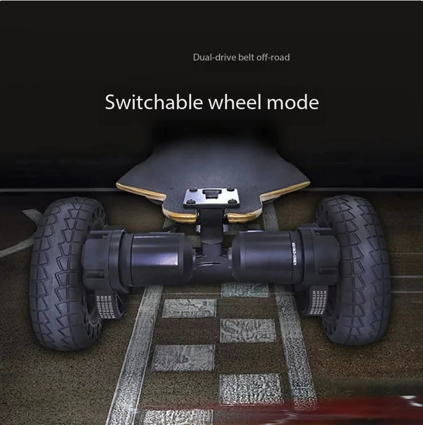All Terrain Electric Skateboard, Off-Road Shock Absorbing Board, Wireless Remote Control High Speed Scooter for Adults Commute
