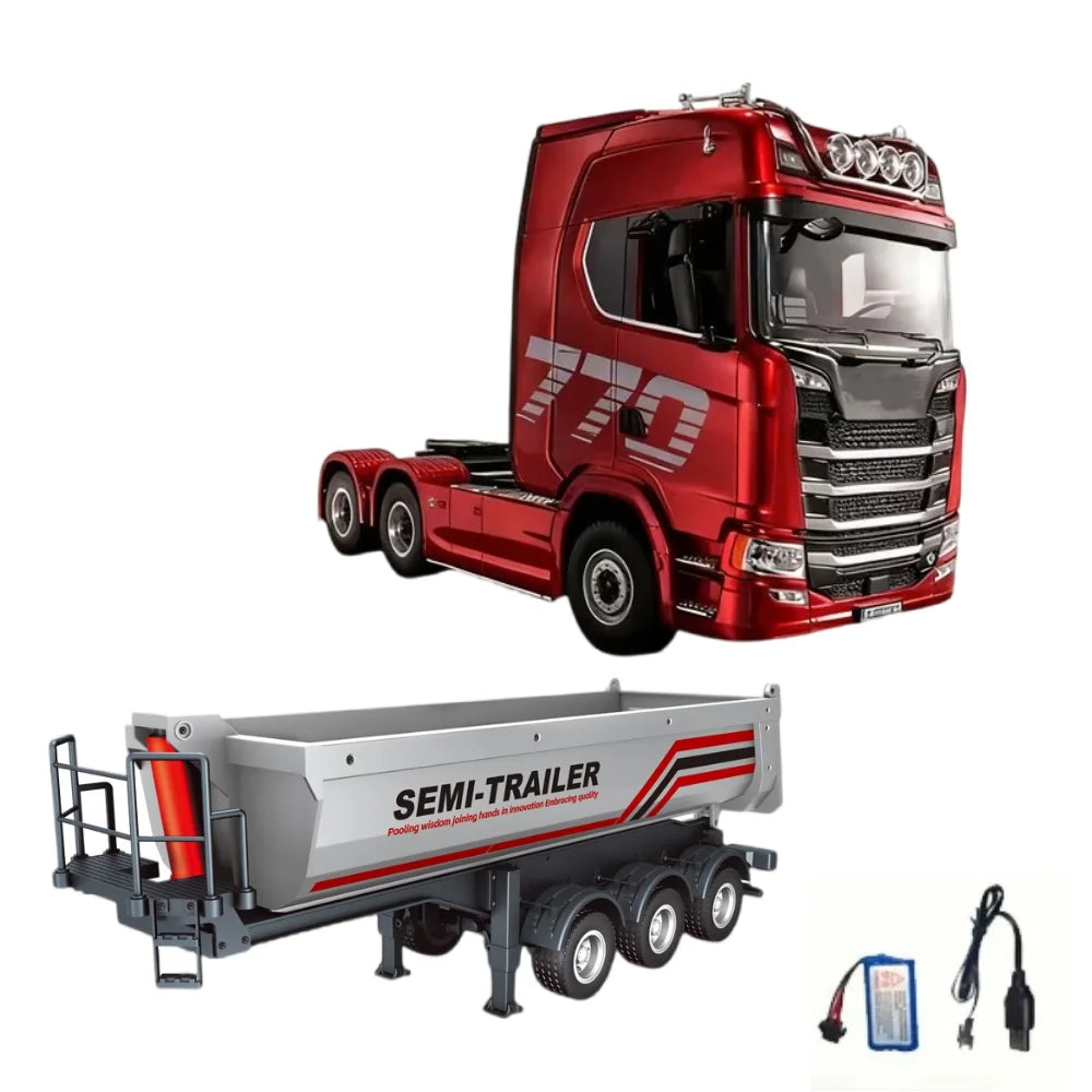 Huina New Model 1501+1509 770s RC Heavy-duty Truck Trailer Model Tractor High-end Toy Children's Adult Gift