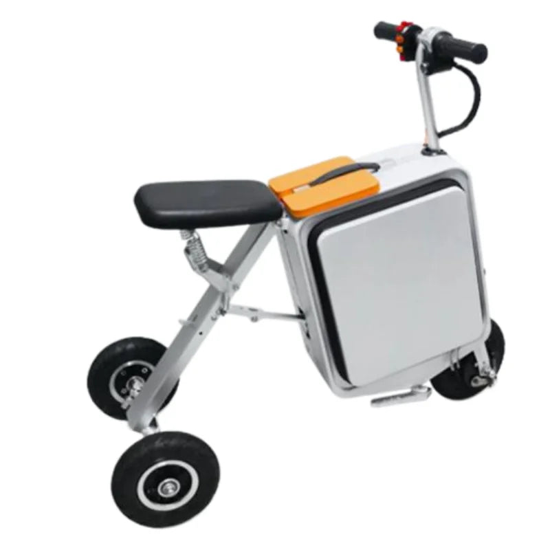Mini Luggage 3 Wheel Electric Scooter Folding With Storage For Elderly 300W Adult Mobility Scooter Lightweight Removable Battery