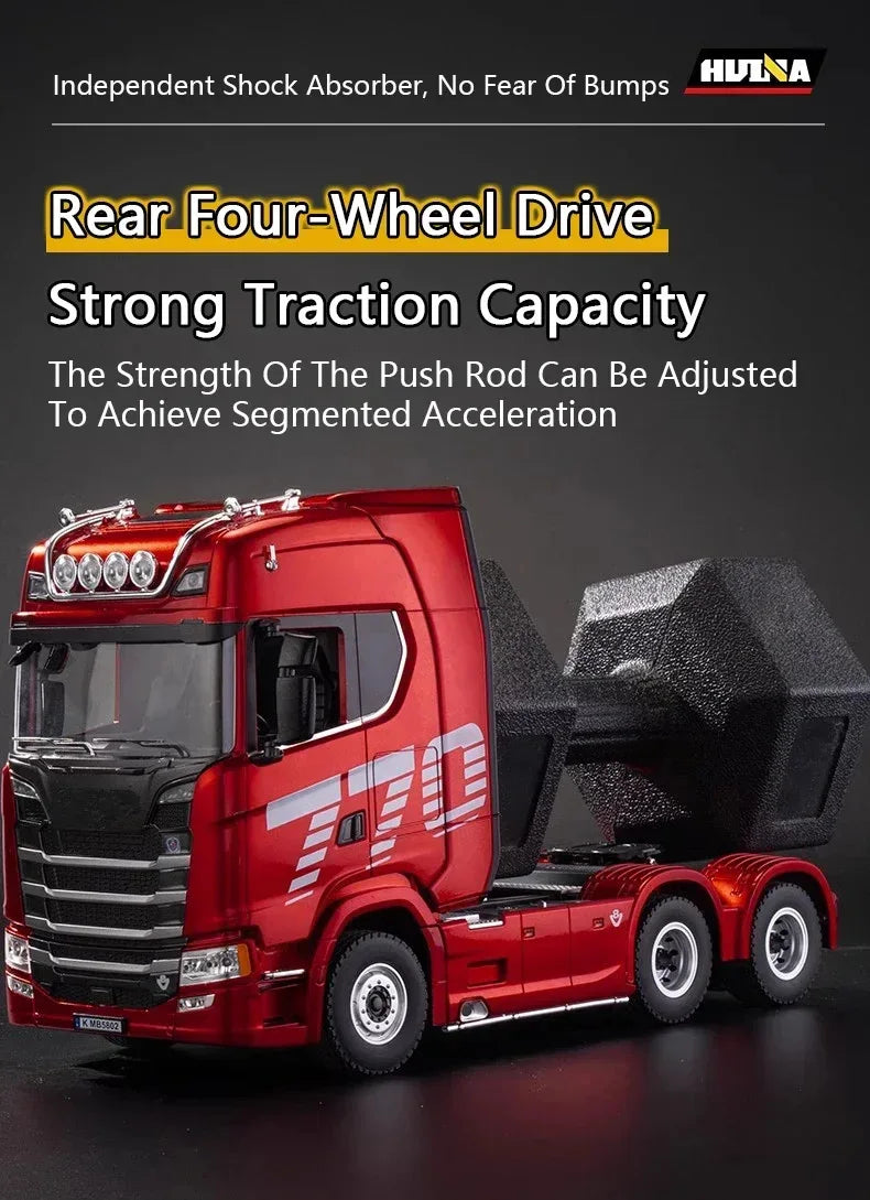 Huina New Model 1501+1509 770s RC Heavy-duty Truck Trailer Model Tractor High-end Toy Children's Adult Gift