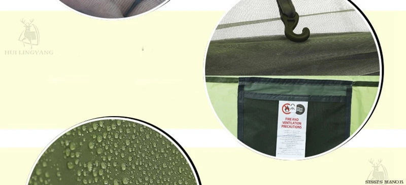 HUI LING YANG 3-4Persons Pop Up Throw Tent Automatic Waterproof Large Space Family Outdoor Camping Portable Tourist Pergola