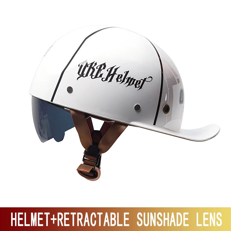 Motorcycle Helmet, Japanese-German Helmet, Men's Retro Half Helmet, Cruise Pedal, Tram, Light Prince Baseball Cap, Spring and Su