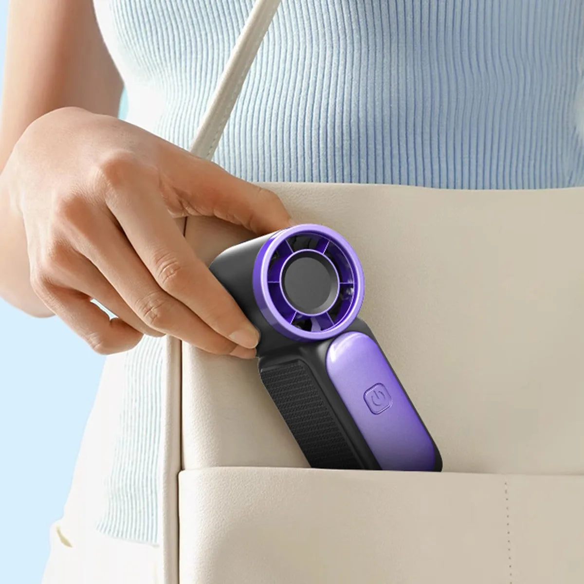 Mini Handheld Fan - Portable Turbo Fan with 100 Wind Speed, 1200mAh & Type-C, - Cooling Blower，Travel,R Cooling Device Vibely Store