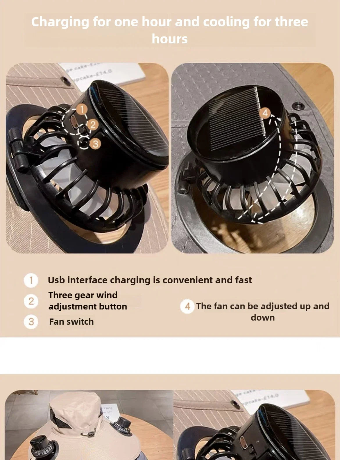 Mens Quick Dry Bucket Hat Large Size Sun Hat with Solar Powered Fan USB Rechargeable for Outdoor Hiking Camping Fishing Activity