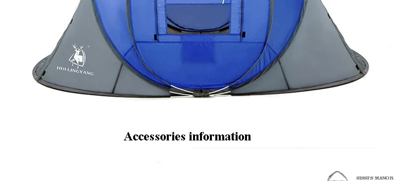 HUI LING YANG 3-4Persons Pop Up Throw Tent Automatic Waterproof Large Space Family Outdoor Camping Portable Tourist Pergola