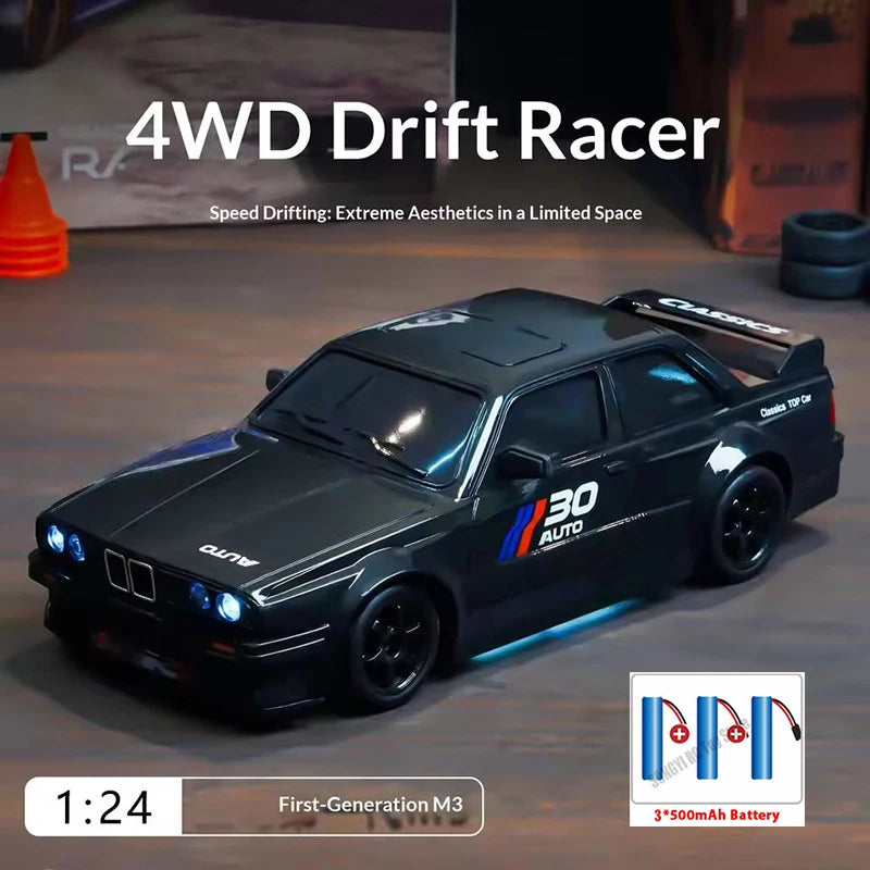 1:24 RC Drift Car 4WD Remote Control Car with Classic LED Lights High Speed Rechargeable Racing Sport Toy for Boys and Adults