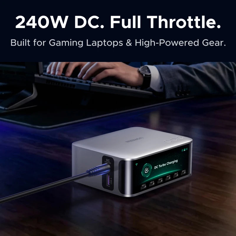 UGREEN 300W GaN Charger With Smart Display AVS PD 3.1 7 IN 1 Desktop Charging Station For MacBook Pro Laptop iPhone Samsung iPad