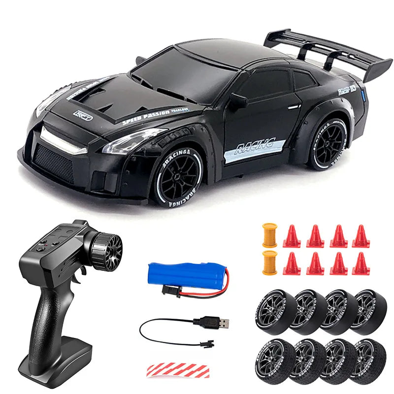 RC Drift Car 1:24 Remote Control Car for Adult 20KM/H 4WD High Speed RC Cars with LED Lights Extra Drifting Tires Vehicle Toy