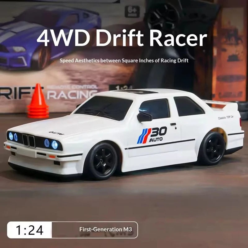 1:24 RC Drift Car 4WD Remote Control Car with Classic LED Lights High Speed Rechargeable Racing Sport Toy for Boys and Adults