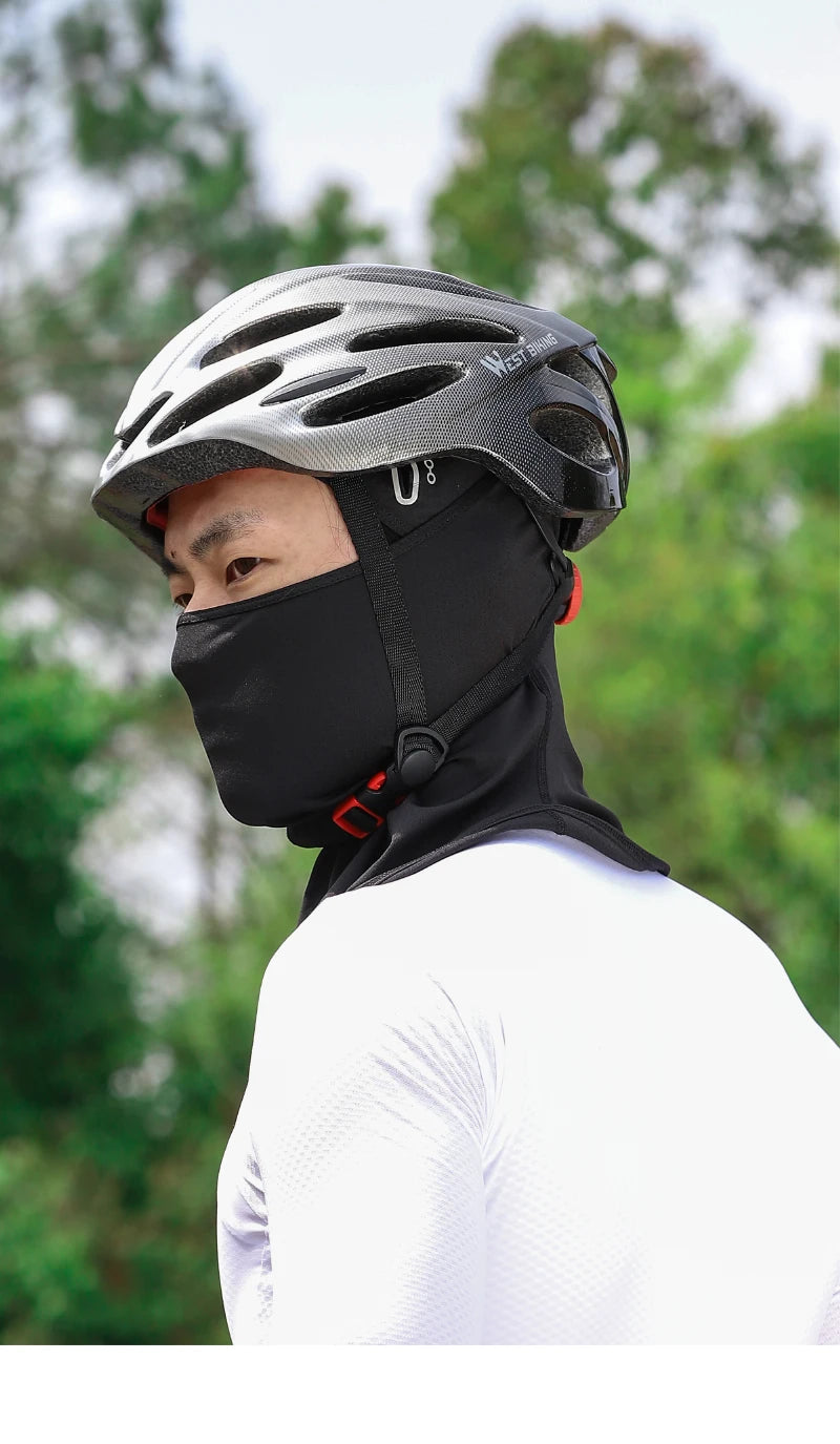 WEST BIKING Summer Breathable Cycling Cap Anti-UV Balaclava Men Full Face Mask Bicycle Motorcycle Running Cooling Sport Gear