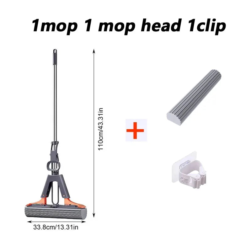 Floor Roller Mop PVA Sponge Floor Squeeze Mop For Cleaning Efficient Cleaning Absorbent Sponge Mop For Hardwood Tile Marble